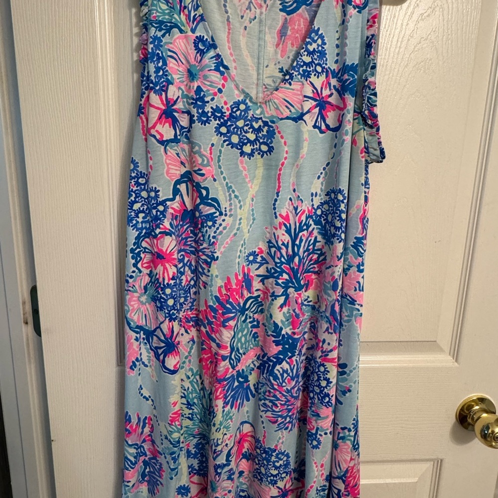 Lilly Pulitzer Blue and Pink Floral Dress
